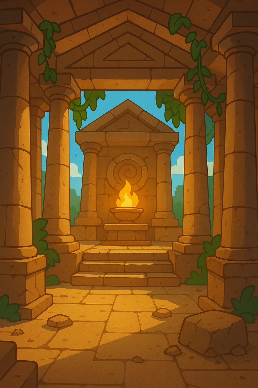 Spielszene: Tempel